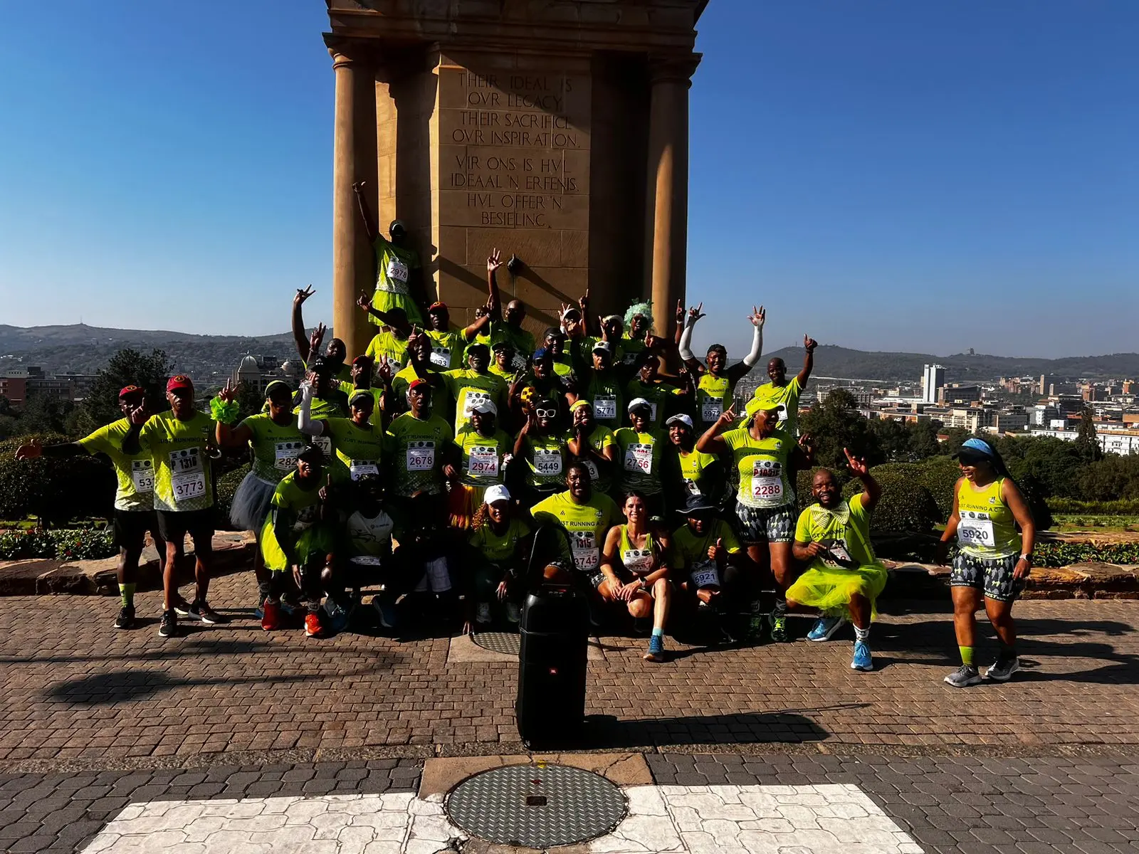 The Lime Brigade together after a run in Pretoria
